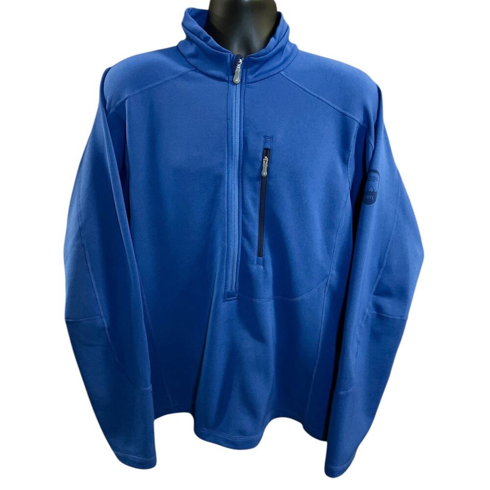 MEC‎ Mountain Equipment Co-Op Fleece Lined 1/2 Zip Pullover Jacket Blue Large L